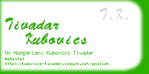 tivadar kubovics business card